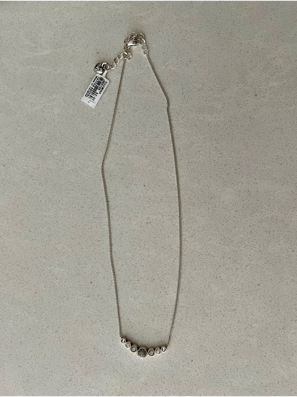 Illumina Celeste Bar Necklace-Sterling Silver Crystal Station